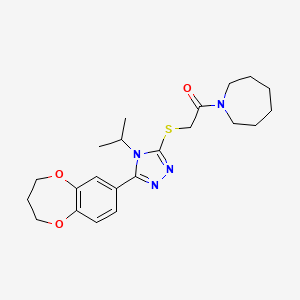 1-(azepan-1-yl)-2-{[5-(3,4-dihydro-2H-1,5-benzodioxepin-7-yl)-4-(propan-2-yl)-4H-1,2,4-triazol-3-yl]sulfanyl}ethanone