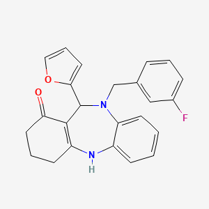 10-(3-fluorobenzyl)-11-(furan-2-yl)-2,3,4,5,10,11-hexahydro-1H-dibenzo[b,e][1,4]diazepin-1-one