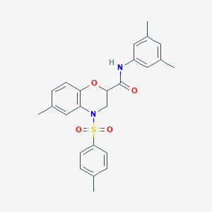 molecular formula C25H26N2O4S B11231829 N-(3,5-dimethylphenyl)-6-methyl-4-[(4-methylphenyl)sulfonyl]-3,4-dihydro-2H-1,4-benzoxazine-2-carboxamide 