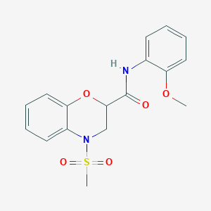 molecular formula C17H18N2O5S B11231839 N-(2-methoxyphenyl)-4-(methylsulfonyl)-3,4-dihydro-2H-1,4-benzoxazine-2-carboxamide 