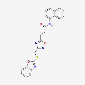 3-{3-[(1,3-benzoxazol-2-ylsulfanyl)methyl]-1,2,4-oxadiazol-5-yl}-N-(naphthalen-1-yl)propanamide