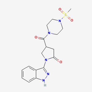 molecular formula C17H21N5O4S B11231846 1-(2H-indazol-3-yl)-4-{[4-(methylsulfonyl)piperazin-1-yl]carbonyl}pyrrolidin-2-one 