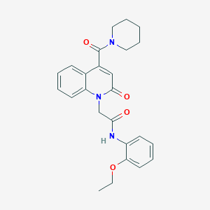 molecular formula C25H27N3O4 B11231851 N-(2-ethoxyphenyl)-2-[2-oxo-4-(piperidin-1-ylcarbonyl)quinolin-1(2H)-yl]acetamide 