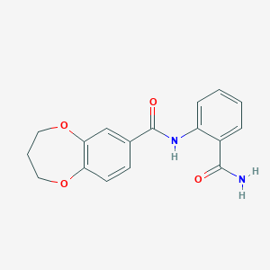 N-(2-carbamoylphenyl)-3,4-dihydro-2H-1,5-benzodioxepine-7-carboxamide