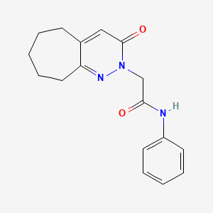 molecular formula C17H19N3O2 B11231860 2-(3-oxo-3,5,6,7,8,9-hexahydro-2H-cyclohepta[c]pyridazin-2-yl)-N-phenylacetamide 