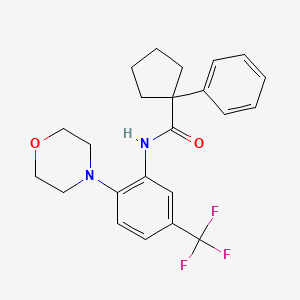 molecular formula C23H25F3N2O2 B11231863 N-[2-(morpholin-4-yl)-5-(trifluoromethyl)phenyl]-1-phenylcyclopentanecarboxamide 