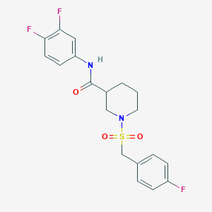 molecular formula C19H19F3N2O3S B11231874 N-(3,4-difluorophenyl)-1-[(4-fluorobenzyl)sulfonyl]piperidine-3-carboxamide 