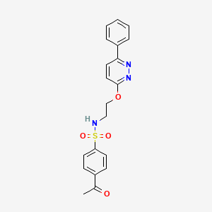 4-acetyl-N-(2-((6-phenylpyridazin-3-yl)oxy)ethyl)benzenesulfonamide