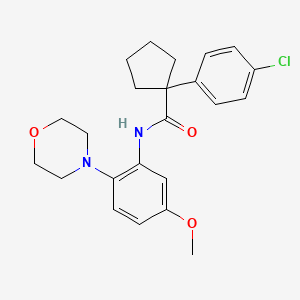 molecular formula C23H27ClN2O3 B11231880 1-(4-chlorophenyl)-N-[5-methoxy-2-(morpholin-4-yl)phenyl]cyclopentanecarboxamide 