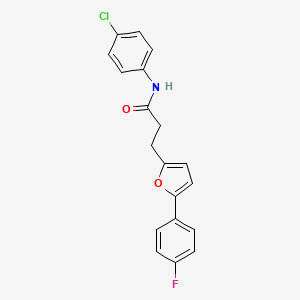 molecular formula C19H15ClFNO2 B11231884 N-(4-chlorophenyl)-3-[5-(4-fluorophenyl)furan-2-yl]propanamide 