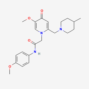 molecular formula C22H29N3O4 B11231890 2-(5-methoxy-2-((4-methylpiperidin-1-yl)methyl)-4-oxopyridin-1(4H)-yl)-N-(4-methoxyphenyl)acetamide 