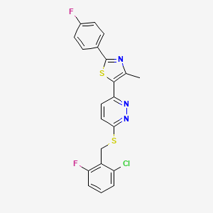 5-(6-((2-Chloro-6-fluorobenzyl)thio)pyridazin-3-yl)-2-(4-fluorophenyl)-4-methylthiazole