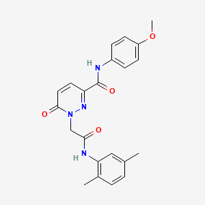 molecular formula C22H22N4O4 B11231915 1-(2-((2,5-dimethylphenyl)amino)-2-oxoethyl)-N-(4-methoxyphenyl)-6-oxo-1,6-dihydropyridazine-3-carboxamide 