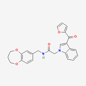 molecular formula C25H22N2O5 B11231920 N-(3,4-dihydro-2H-1,5-benzodioxepin-7-ylmethyl)-2-[3-(furan-2-ylcarbonyl)-1H-indol-1-yl]acetamide 