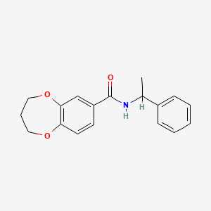 N-(1-phenylethyl)-3,4-dihydro-2H-1,5-benzodioxepine-7-carboxamide