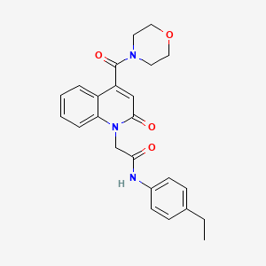 molecular formula C24H25N3O4 B11231943 N-(4-ethylphenyl)-2-[4-(morpholin-4-ylcarbonyl)-2-oxoquinolin-1(2H)-yl]acetamide 