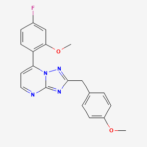 molecular formula C20H17FN4O2 B11231962 7-(4-Fluoro-2-methoxyphenyl)-2-(4-methoxybenzyl)[1,2,4]triazolo[1,5-a]pyrimidine 