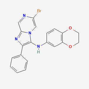 molecular formula C20H15BrN4O2 B11231970 6-bromo-N-(2,3-dihydro-1,4-benzodioxin-6-yl)-2-phenylimidazo[1,2-a]pyrazin-3-amine 