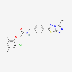 molecular formula C22H22ClN5O2S B11231978 2-(2-chloro-4,6-dimethylphenoxy)-N-[4-(3-ethyl[1,2,4]triazolo[3,4-b][1,3,4]thiadiazol-6-yl)benzyl]acetamide 