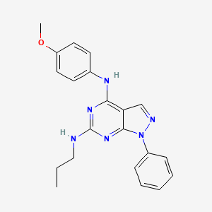 molecular formula C21H22N6O B11231983 N~4~-(4-methoxyphenyl)-1-phenyl-N~6~-propyl-1H-pyrazolo[3,4-d]pyrimidine-4,6-diamine 