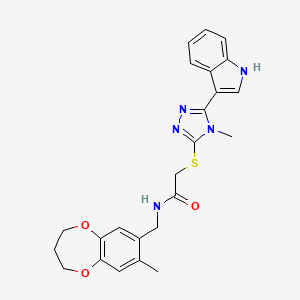 2-{[5-(1H-indol-3-yl)-4-methyl-4H-1,2,4-triazol-3-yl]sulfanyl}-N-[(8-methyl-3,4-dihydro-2H-1,5-benzodioxepin-7-yl)methyl]acetamide