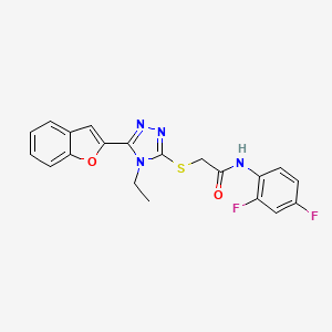 2-{[5-(1-benzofuran-2-yl)-4-ethyl-4H-1,2,4-triazol-3-yl]sulfanyl}-N-(2,4-difluorophenyl)acetamide