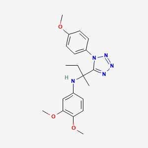 molecular formula C20H25N5O3 B11232048 3,4-dimethoxy-N-{2-[1-(4-methoxyphenyl)-1H-tetrazol-5-yl]butan-2-yl}aniline 