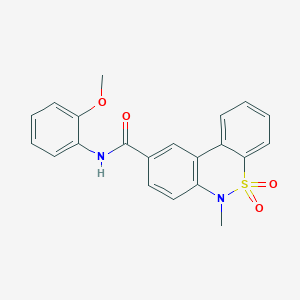 molecular formula C21H18N2O4S B11232063 N-(2-methoxyphenyl)-6-methyl-6H-dibenzo[c,e][1,2]thiazine-9-carboxamide 5,5-dioxide 