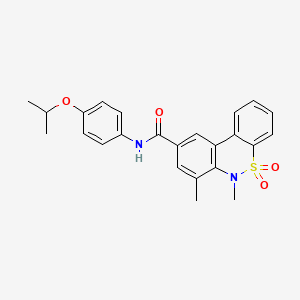 molecular formula C24H24N2O4S B11232075 6,7-dimethyl-N-[4-(propan-2-yloxy)phenyl]-6H-dibenzo[c,e][1,2]thiazine-9-carboxamide 5,5-dioxide 