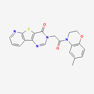 5-[2-(6-Methyl-2,3-dihydro-1,4-benzoxazin-4-yl)-2-oxoethyl]-8-thia-3,5,10-triazatricyclo[7.4.0.02,7]trideca-1(9),2(7),3,10,12-pentaen-6-one