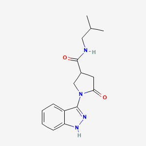 molecular formula C16H20N4O2 B11232110 1-(1H-indazol-3-yl)-N-isobutyl-5-oxo-3-pyrrolidinecarboxamide 