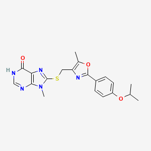 9-methyl-8-[({5-methyl-2-[4-(propan-2-yloxy)phenyl]-1,3-oxazol-4-yl}methyl)sulfanyl]-1,9-dihydro-6H-purin-6-one