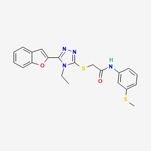 2-{[5-(1-benzofuran-2-yl)-4-ethyl-4H-1,2,4-triazol-3-yl]sulfanyl}-N-[3-(methylsulfanyl)phenyl]acetamide