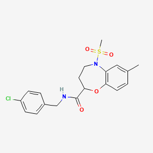 N-(4-chlorobenzyl)-7-methyl-5-(methylsulfonyl)-2,3,4,5-tetrahydro-1,5-benzoxazepine-2-carboxamide