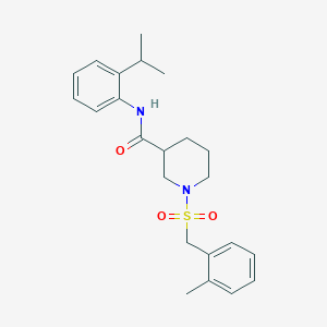 molecular formula C23H30N2O3S B11232168 1-[(2-methylbenzyl)sulfonyl]-N-[2-(propan-2-yl)phenyl]piperidine-3-carboxamide 