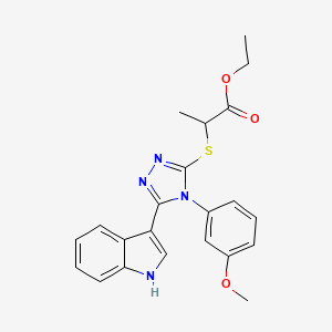 ethyl 2-{[5-(1H-indol-3-yl)-4-(3-methoxyphenyl)-4H-1,2,4-triazol-3-yl]sulfanyl}propanoate