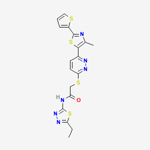 N-(5-ethyl-1,3,4-thiadiazol-2-yl)-2-((6-(4-methyl-2-(thiophen-2-yl)thiazol-5-yl)pyridazin-3-yl)thio)acetamide