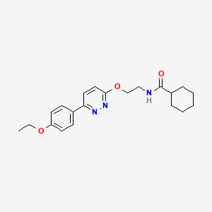 molecular formula C21H27N3O3 B11232187 N-(2-{[6-(4-ethoxyphenyl)pyridazin-3-yl]oxy}ethyl)cyclohexanecarboxamide 