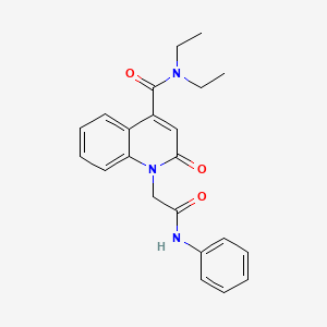 molecular formula C22H23N3O3 B11232204 N,N-diethyl-2-oxo-1-[2-oxo-2-(phenylamino)ethyl]-1,2-dihydroquinoline-4-carboxamide 