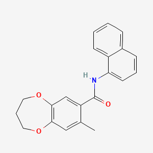 molecular formula C21H19NO3 B11232254 8-methyl-N-(naphthalen-1-yl)-3,4-dihydro-2H-1,5-benzodioxepine-7-carboxamide 