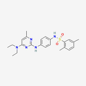 molecular formula C23H29N5O2S B11232263 N-(4-((4-(diethylamino)-6-methylpyrimidin-2-yl)amino)phenyl)-2,5-dimethylbenzenesulfonamide 