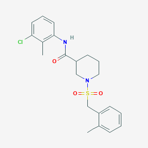 molecular formula C21H25ClN2O3S B11232267 N-(3-chloro-2-methylphenyl)-1-[(2-methylbenzyl)sulfonyl]piperidine-3-carboxamide 