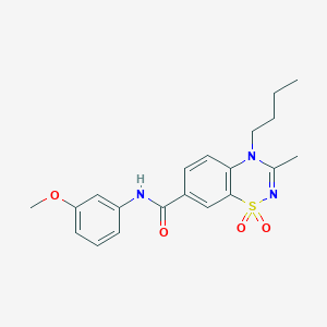 4-butyl-N-(3-methoxyphenyl)-3-methyl-4H-1,2,4-benzothiadiazine-7-carboxamide 1,1-dioxide