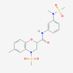 6-methyl-N-{3-[methyl(methylsulfonyl)amino]phenyl}-4-(methylsulfonyl)-3,4-dihydro-2H-1,4-benzoxazine-2-carboxamide