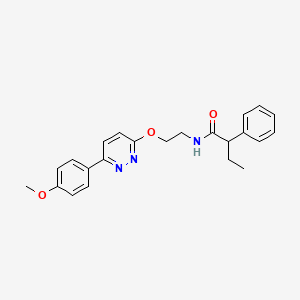 molecular formula C23H25N3O3 B11232357 N-(2-{[6-(4-methoxyphenyl)pyridazin-3-yl]oxy}ethyl)-2-phenylbutanamide 