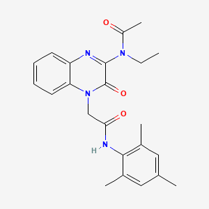 N-ethyl-N-(3-oxo-4-{2-oxo-2-[(2,4,6-trimethylphenyl)amino]ethyl}-3,4-dihydroquinoxalin-2-yl)acetamide