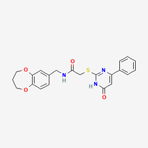 N-(3,4-dihydro-2H-1,5-benzodioxepin-7-ylmethyl)-2-[(4-hydroxy-6-phenylpyrimidin-2-yl)sulfanyl]acetamide