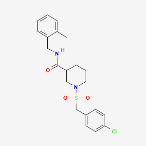 molecular formula C21H25ClN2O3S B11232378 1-[(4-chlorobenzyl)sulfonyl]-N-(2-methylbenzyl)piperidine-3-carboxamide 