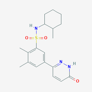 molecular formula C19H25N3O3S B11232382 2,3-dimethyl-N-(2-methylcyclohexyl)-5-(6-oxo-1,6-dihydropyridazin-3-yl)benzenesulfonamide 