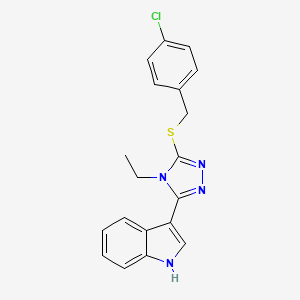 molecular formula C19H17ClN4S B11232387 3-(5-{[(4-Chlorophenyl)methyl]sulfanyl}-4-ethyl-2,4-dihydro-3H-1,2,4-triazol-3-ylidene)-3H-indole CAS No. 6260-06-6